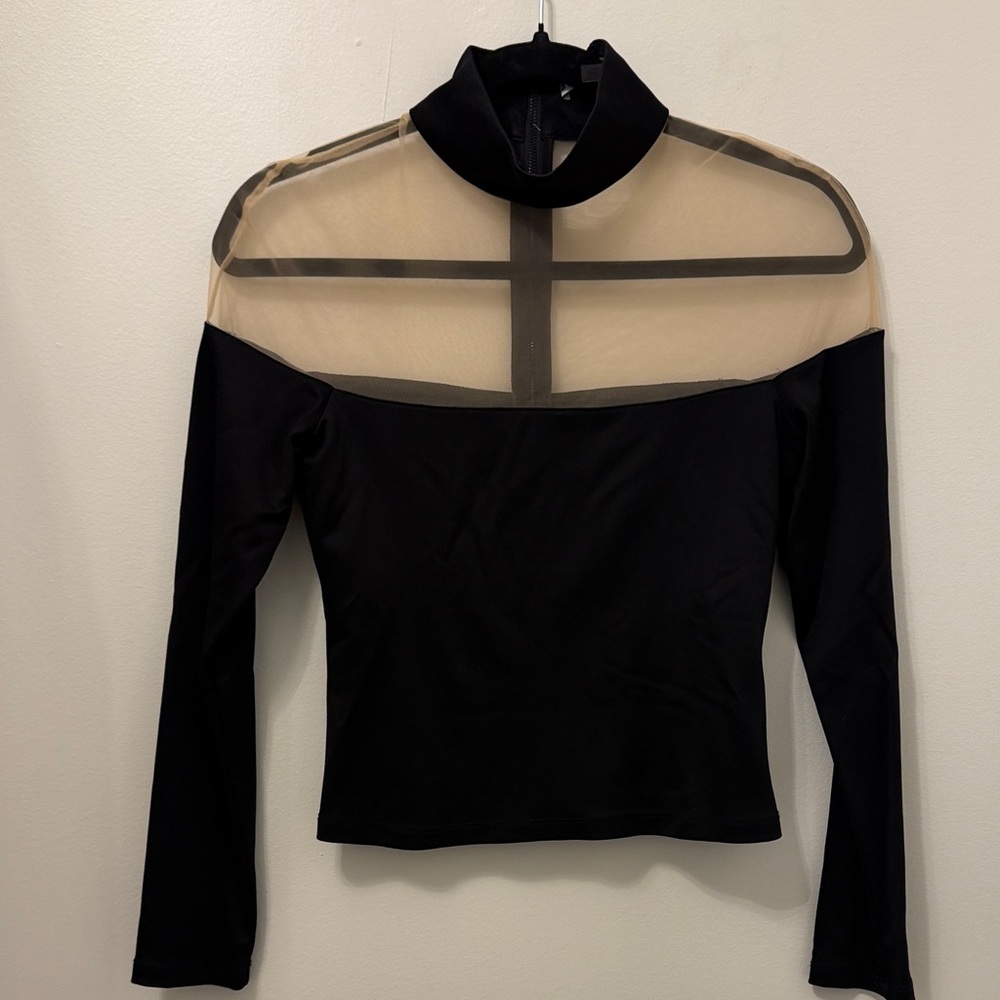 Alice + Olivia Sheer Turtleneck Top